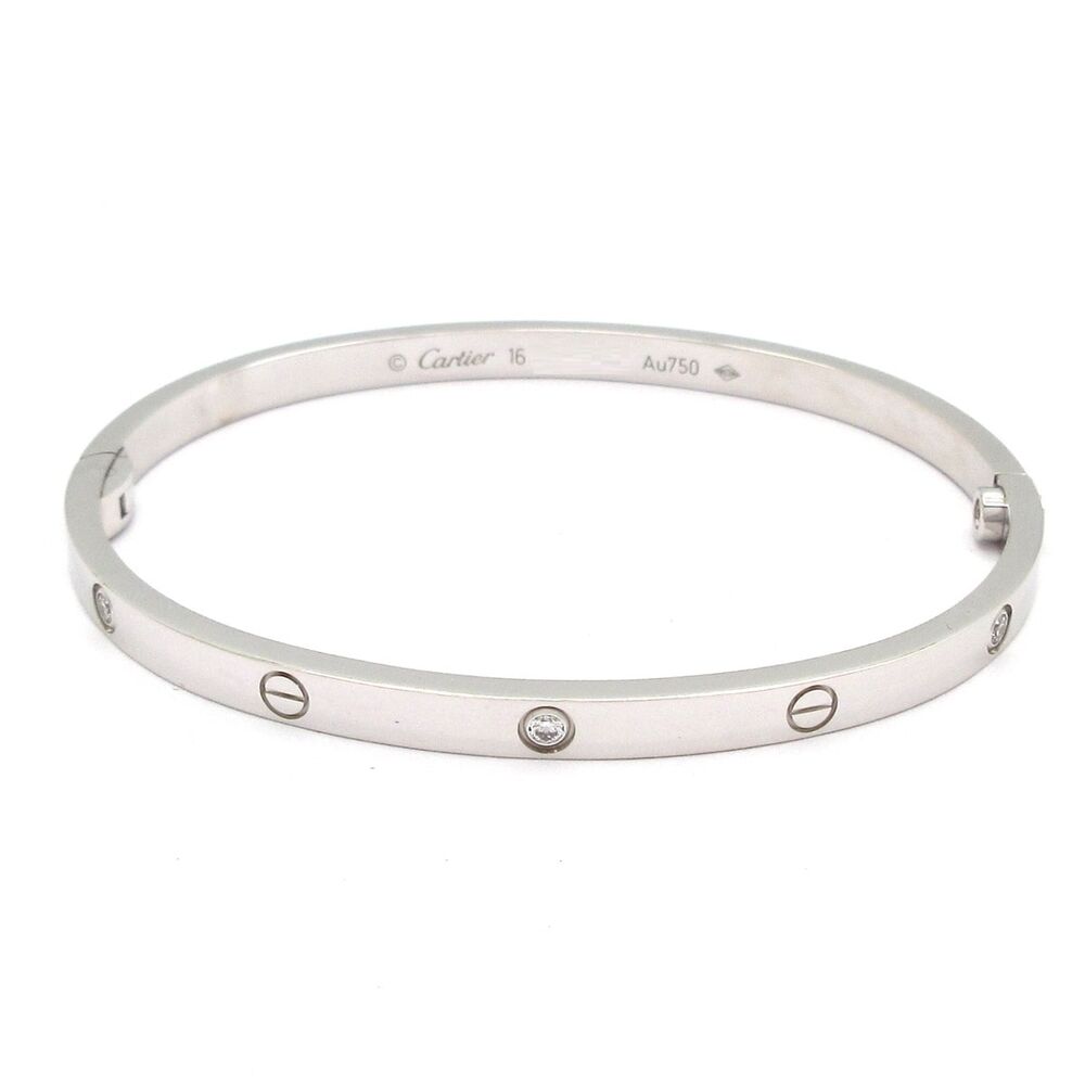 Cartier Love bracelet SM Bangle 18K White Gold Diamond
